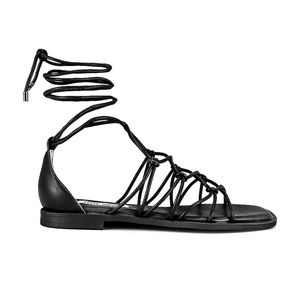 Steve Madden Ainsley 9.5M black leather ankle wrap gladiator sandal